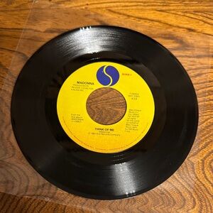 VTG 80’s Madonna 'Think of Me & Borderline’ Vinyl Record 45 rpm